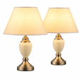 Bailey Small Cream Antique Table Lamp with Linen Shade