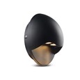 Elipta Gemini Modern Outdoor Downlighter Wall Light - Warm White LED - Black