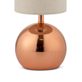 Pair of Modern Copper Brushed Metal Ball Small Touch Control Table Lamps