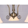 Elegant Diner Ceiling 3 Light Pendant - Antique Brass - Alabaster Glass