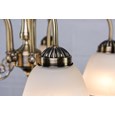 Elegant Diner Ceiling 5 Light Pendant - Antique Brass - Alabaster Glass