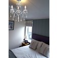 Elise Crystal Chrome Silver Chandelier 3 Light - Crystal Glass Button Droplets