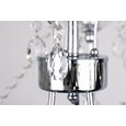 Elise Crystal Chrome Silver Chandelier 3 Light - Crystal Glass Button Droplets