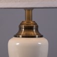 Malham Small Classic Table Lamp with Matching Shade - Cream & Antique Brass