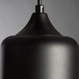 Harmony Matt Black Modern Designer Ceiling Pendant With Amber Glass Shade