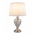 Hepburn Large Ceramic Table Lamp with Ivory Pleat Shade - Black Print & Silver