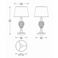 Hannah Luxury Elegant Chrome & Crystal Table Lamp with Grey Linen Shade