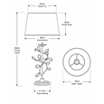Crystal Glass Leaf Design Modern Chrome Table Lamp with Charcoal Gold Shade
