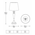 Kwartz Modern Faceted Glass Crystal Chrome Table Lamp with Grey Linen Shade