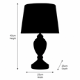 Malham Small Cream Table Lamp with Ivory Pleated Shade