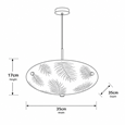 Areca Leaf Glass Ceiling Uplighter Pendant Shade - White & Clear - Easy Fit - Mo