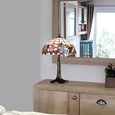 Lily Medium Tiffany Style Stained Glass Table Lamp with Antique Metal Base