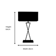 Art Deco Tiffany Style Rectangular Glass Table Lamp - Ivory - Grey - Modern