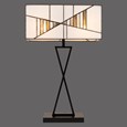 Art Deco Tiffany Style Rectangular Glass Table Lamp - Ivory - Grey - Modern