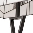 Art Deco Tiffany Style Rectangular Glass Table Lamp - Ivory - Grey - Modern