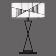 Art Deco Tiffany Style Rectangular Glass Table Lamp - Ivory - Grey - Modern