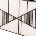 Art Deco Tiffany Style Rectangular Glass Table Lamp - Ivory - Grey - Modern