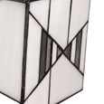 Art Deco Tiffany Style Rectangular Glass Table Lamp - Ivory - Grey - Modern