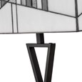 Art Deco Tiffany Style Rectangular Glass Table Lamp - Ivory - Grey - Modern