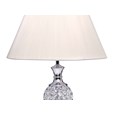 Hannah Luxury Elegant Chrome & Crystal Table Lamp with Ivory String Shade