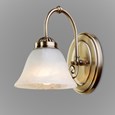 Elegant Diner Downlighter Wall Light - Antique Brass - Alabaster Glass