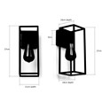 Hobart Modern Matt Black Cage Metal Vintage Wall Light