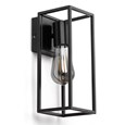 Hobart Modern Matt Black Cage Metal Vintage Wall Light