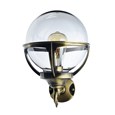 Elipta Globe Lantern - Solid Brass, Antique Lacquered Finish, Outdoor Wall Light