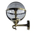 Elipta Globe Lantern - Solid Brass, Antique Lacquered Finish, Outdoor Wall Light