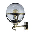 Elipta Globe Lantern - Solid Brass, Antique Lacquered Finish, Outdoor Wall Light