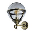 Elipta Globe Lantern - Solid Brass, Antique Lacquered Finish, Outdoor Wall Light