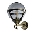 Elipta Globe Lantern - Solid Brass, Antique Lacquered Finish, Outdoor Wall Light