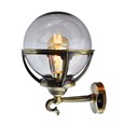 Elipta Globe Lantern - Solid Brass, Antique Lacquered Finish, Outdoor Wall Light