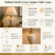 Malham Small Cream Antique Table Lamp with Linen Shade