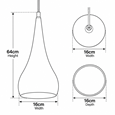 Modern Black Teardrop Pendant Ceiling Light - Adjustable Cable