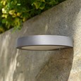 Patilo Solar Rechargeable Outdoor Disc Wall Light - Black
