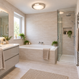 Satin Silver Opal Glass Flush Light