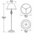 Queenswood Pewter Floor Lamp with Natural Linen Shade