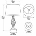 Queenswood Classic Barley Twist Table Lamp with Beige Linen Shade - Pewter Grey