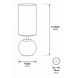 Bedford Modern Brass Brushed Metal Ball Small Touch Control Table Lamp