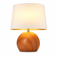 Canon Ball Walnut Print Table Lamp with Cream Gold Lined Shade