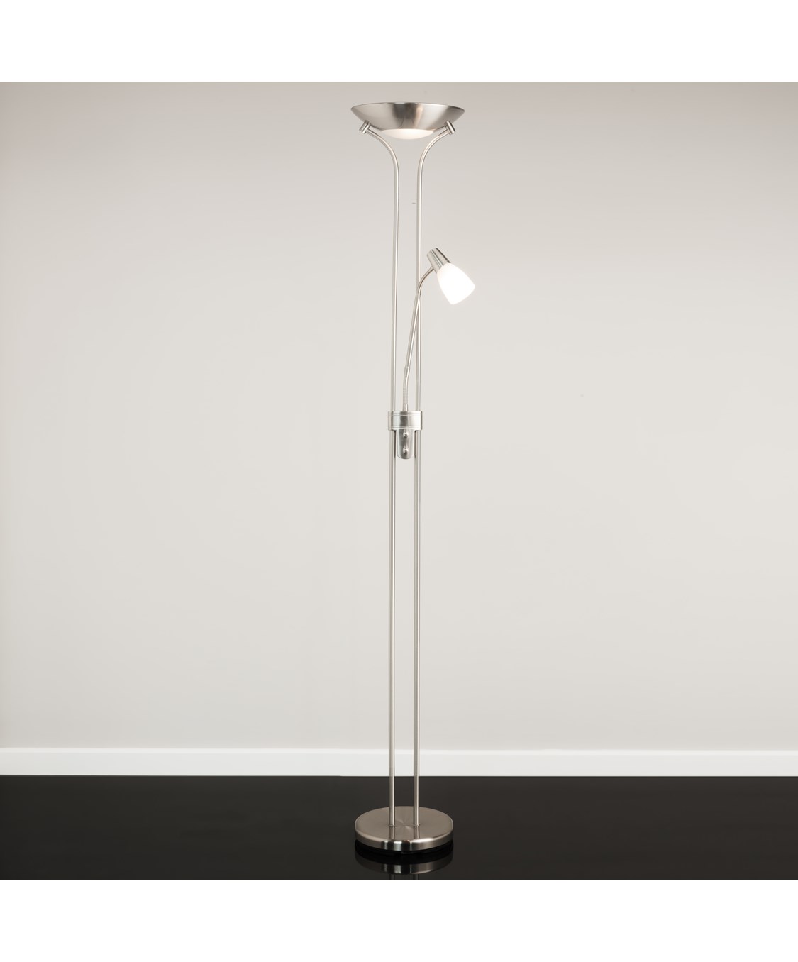 Mother and Child Floor Lamp Satin Nickel Complete With LED Bulbs