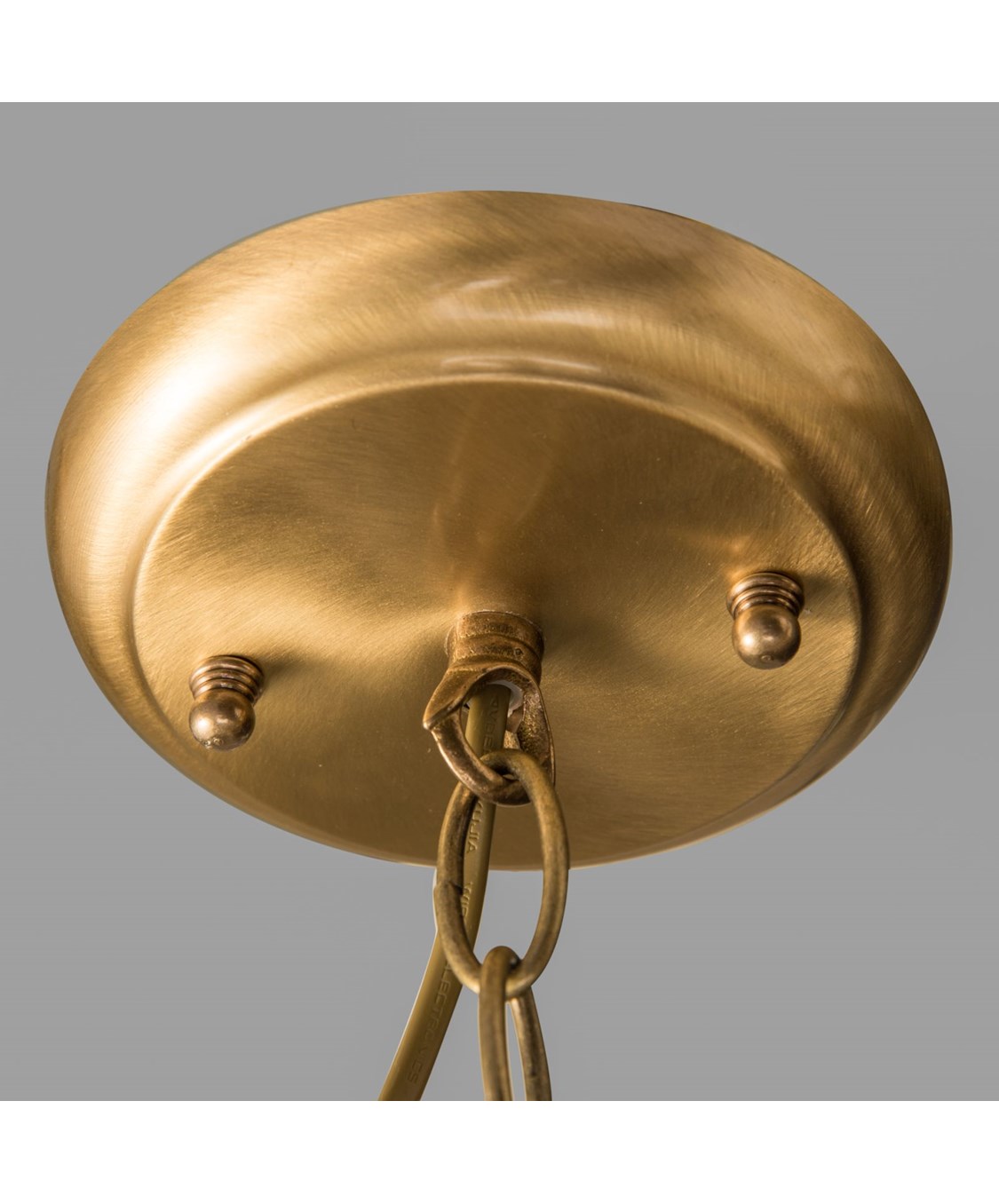 Neptune Chain Pendant Ceiling Light Antique Brass & Clear Hexagonal Glass