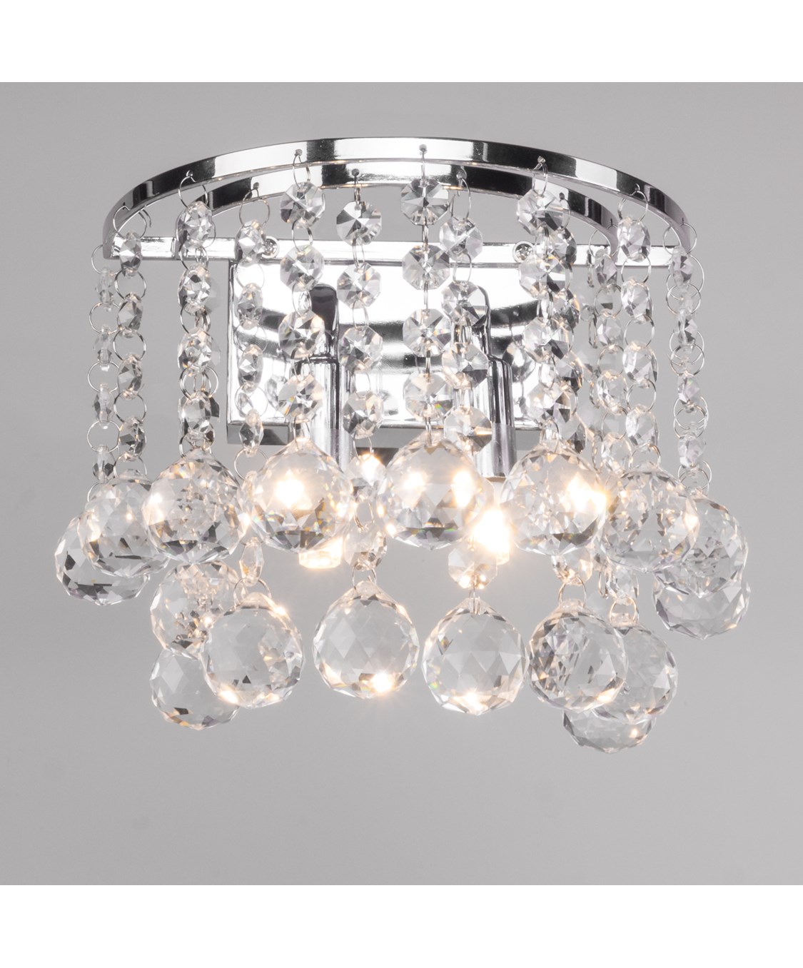 Senza Chrome & Crystal Ball Droplets Double Wall Light
