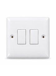 Convex Slim White 10AX 2G 2W Switch Plate - Link Leads