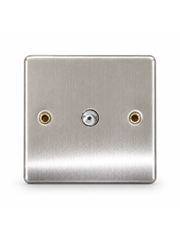 Round Edge Brushed Steel 1G TV Socket Round Edge Brushed Steel 1G TV Socket