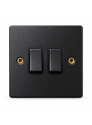 Round Edge Matt Black 10AX 2G 2W Switch