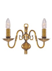 Searchlight Flemish Wall Light - Antique Solid Brass Searchlight Flemish Wall Light - Antique Solid Brass