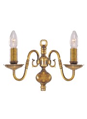 Searchlight Flemish Wall Light - Antique Solid Brass