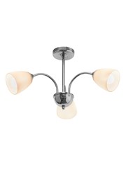 Caprice 3 Light Semi Flush Ceiling Light with Opal Glass Shades Caprice 3 Light Semi Flush Ceiling Light with Opal Glass Shades